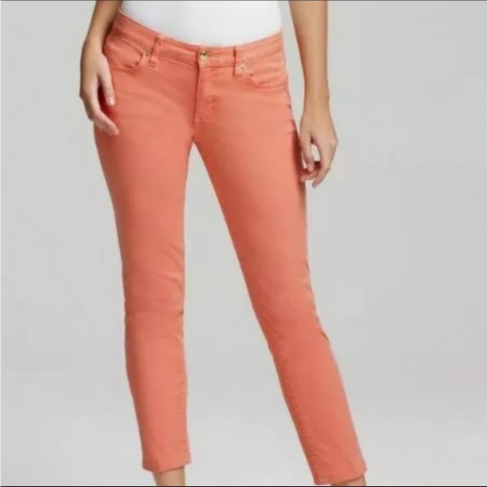 Tory Burch Cropped Skinny Jeans Soft Coral Denim Size 26